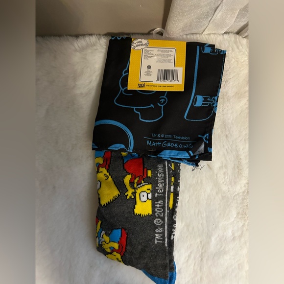 BNWT Bart Simpson Socks and Bandana Set The Simpsons, Unisex Grey Blue - Picture 3 of 3